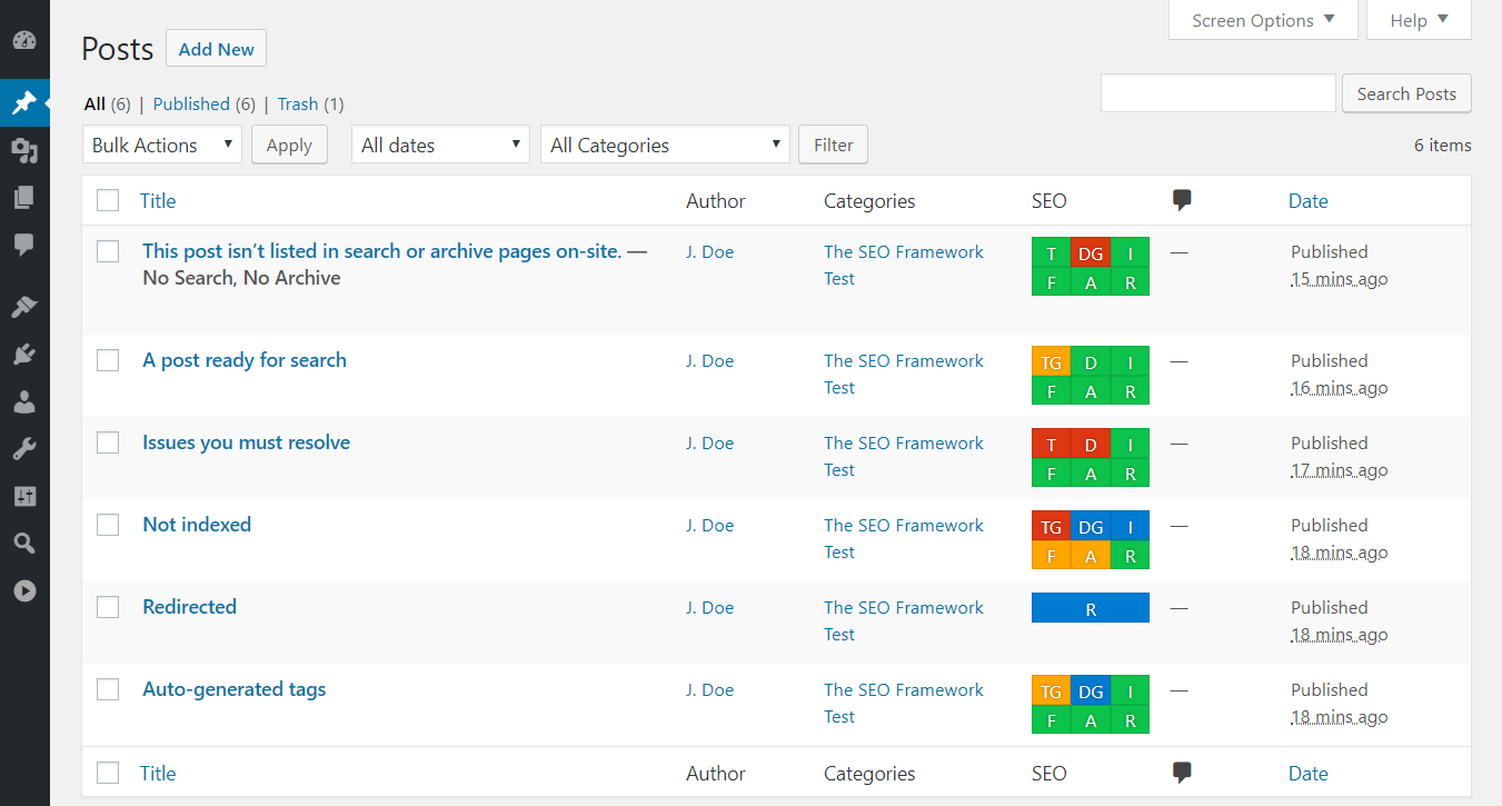Скриншот главного экрана плагина The SEO Framework