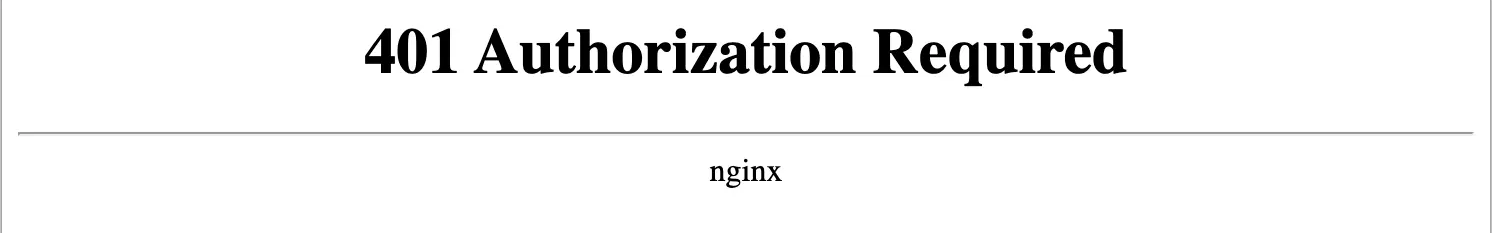 Скриншот типичного сообщения об ошибке 401