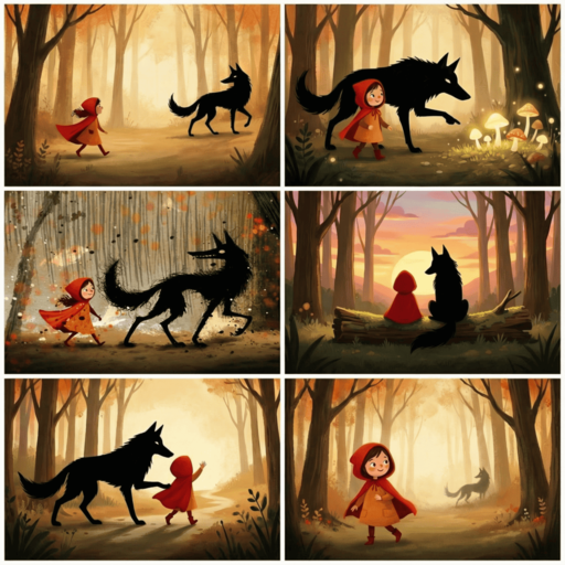 Раскадровка из 6 слайдов на основе фотографии.